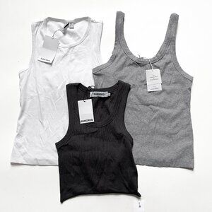 & Other Stories Rumored Lot of Tanks White Grey Size Medium NEW NWT